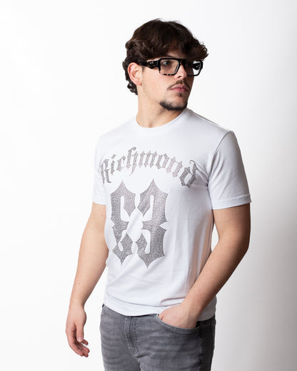 T-Shirt John Richmond con strass e logo uomo