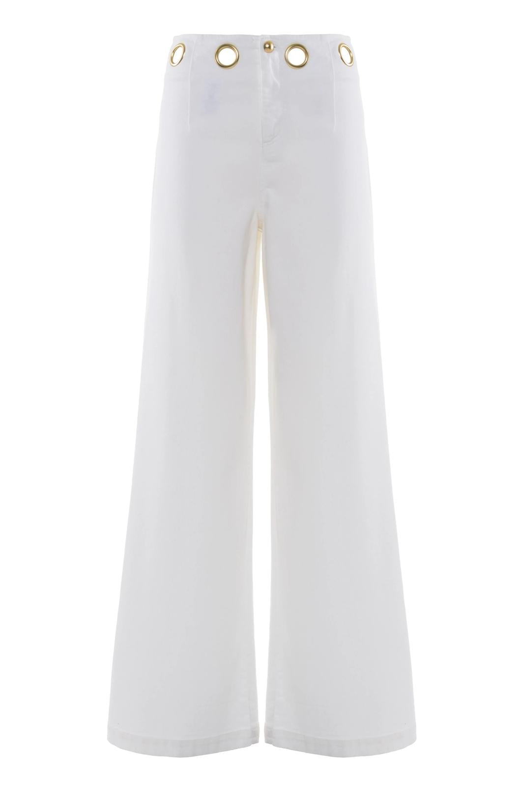 Jeans Nenette wide-leg con occhielli donna