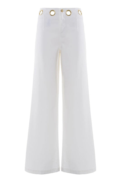 Jeans Nenette wide-leg con occhielli donna