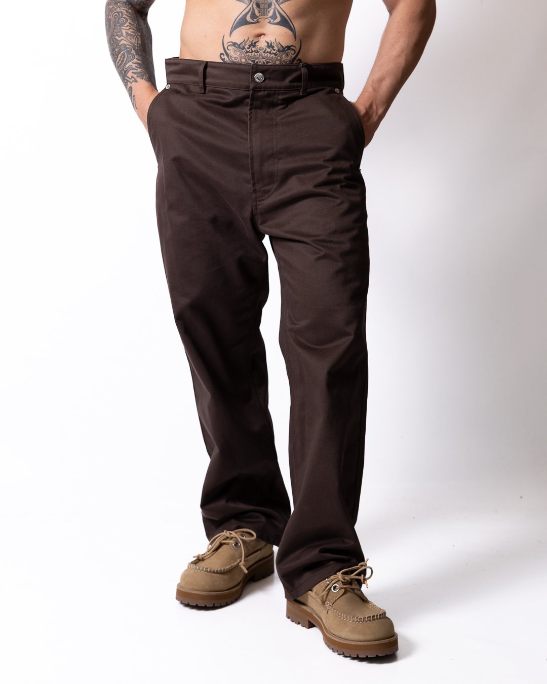 Pantalone Moschino loose con patch uomo