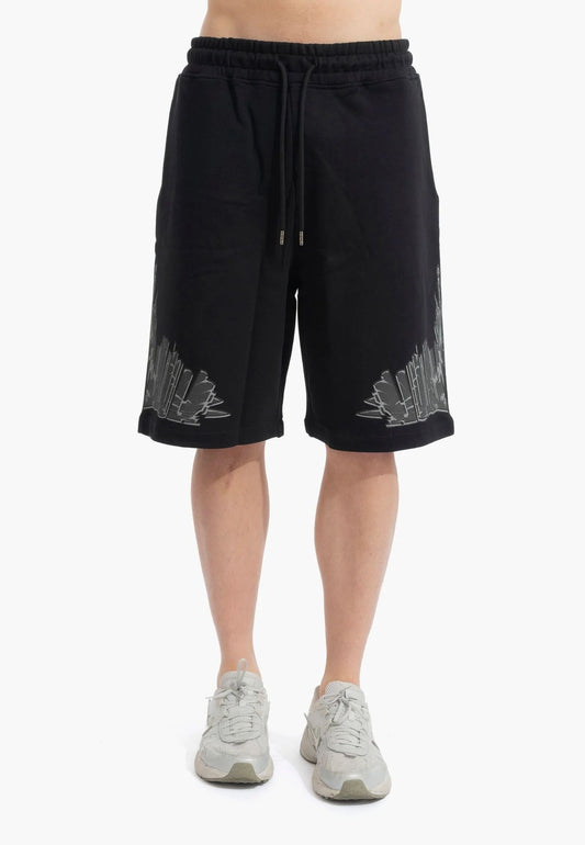 Bermuda Marcelo Burlon in felpa "Icon Wings" uomo