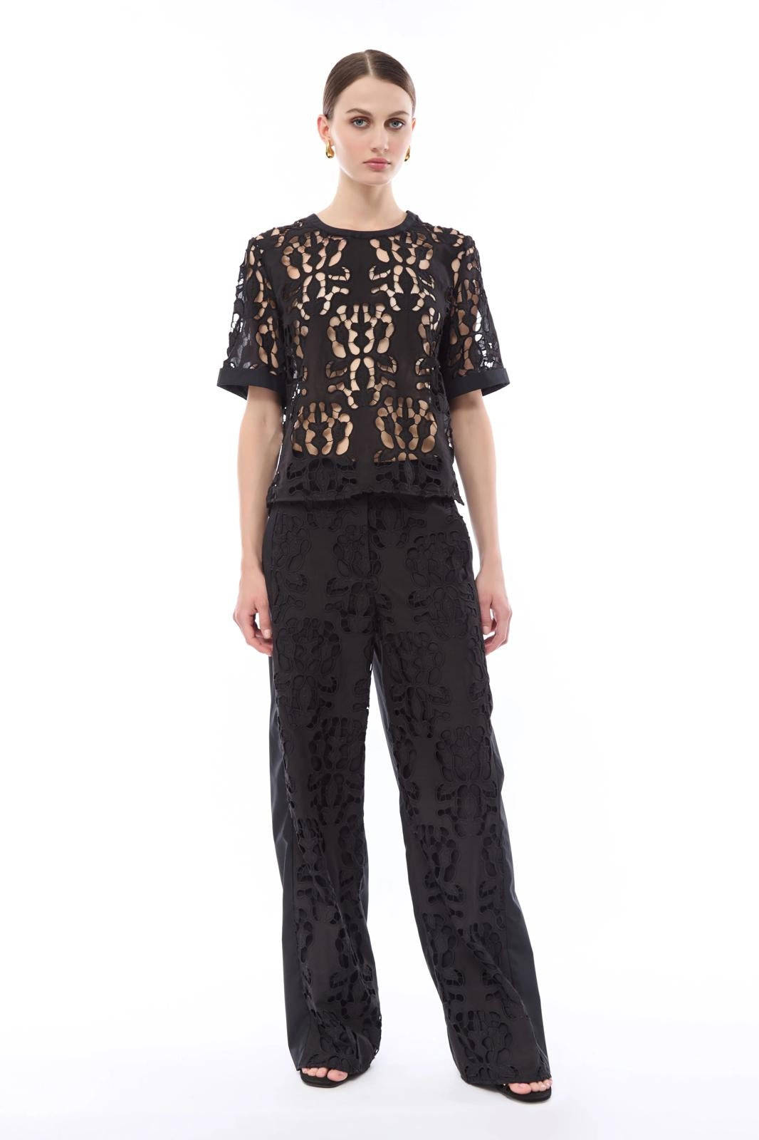 Pantalone Nenette in sangallo con intagli donna