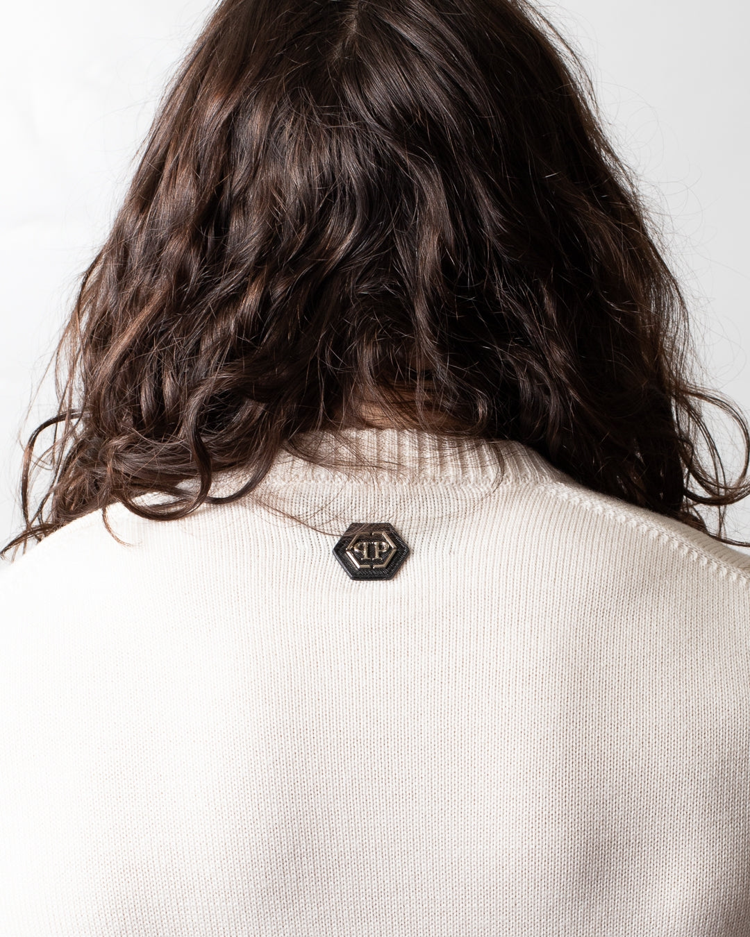 Maglia Philipp Plein girocollo "Embroidered Merino Strass" uomo