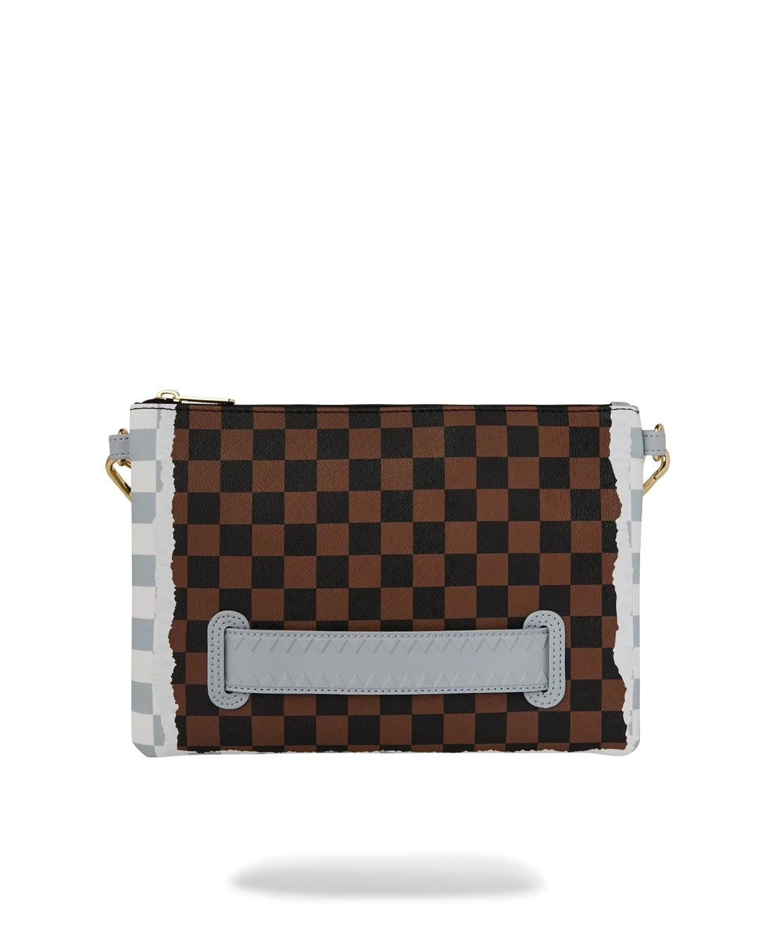 Pochette Sprayground marrone "CREAM AND BROWN TEAR CHECK CROSSOVER CLUTCH"