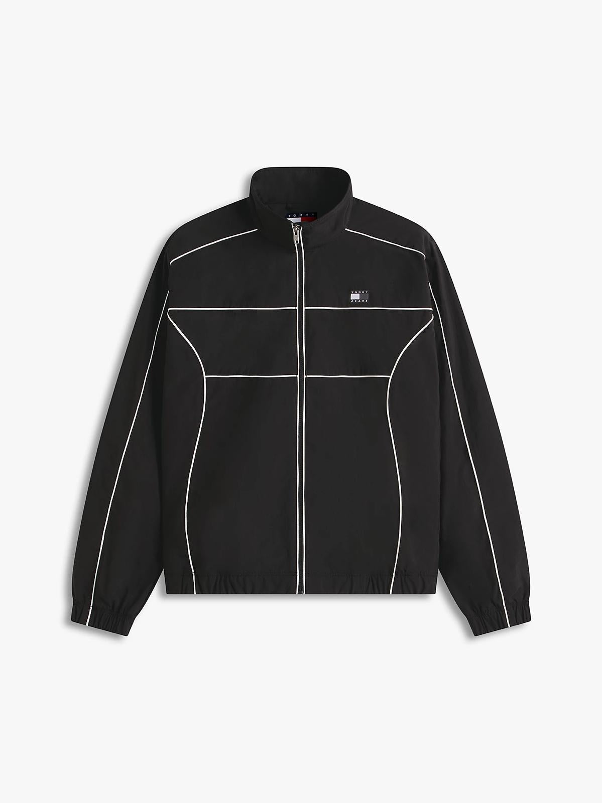 Felpa Tommy Jeans fullzip in nylon "Detail Flag" uomo