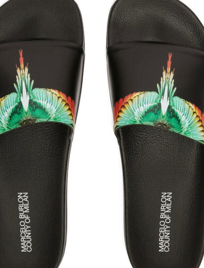 Ciabatte Marcelo Burlon in gomma "Icon Wings" uomo
