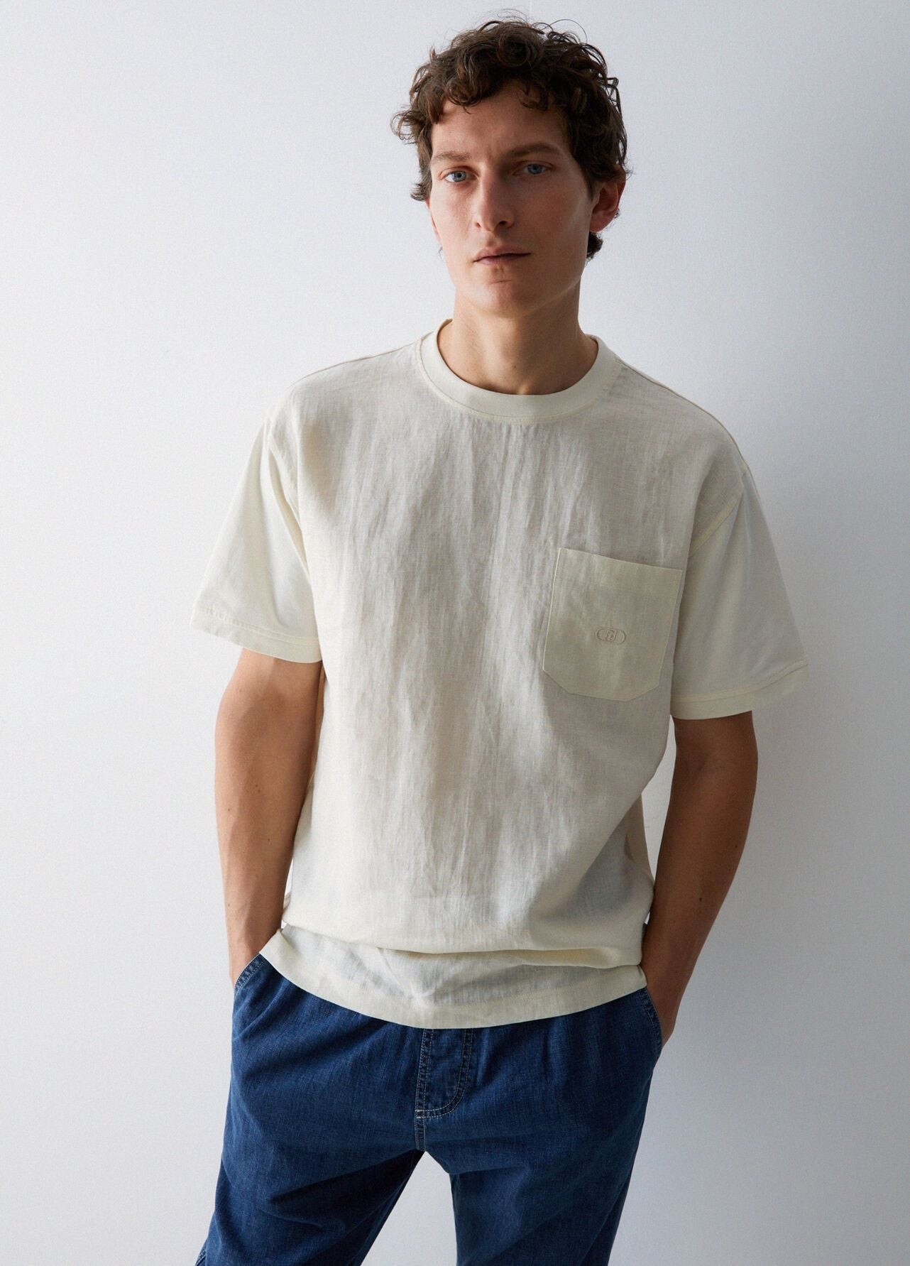 T-Shirt Liu Jo in lino con tasca uomo