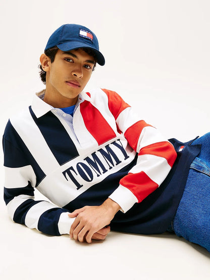 Felpa Tommy Jeans polo con logo uomo