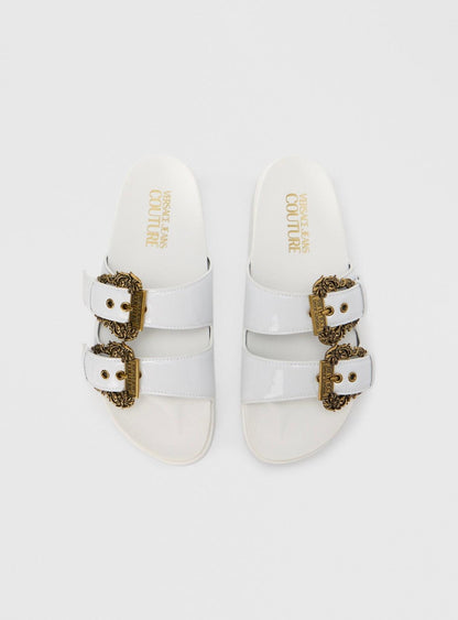 Ciabatte Versace Jeans Couture con fibbie logate donna