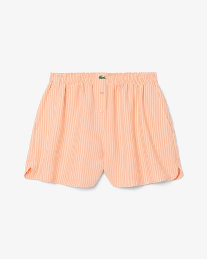 Bermuda Lacoste a strisce in misto lino donna