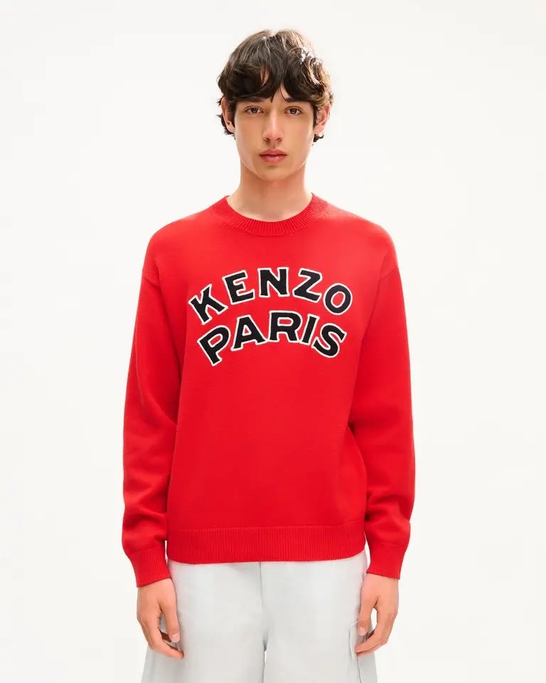 Maglia Kenzo Paris in lana con logo patch ricamato