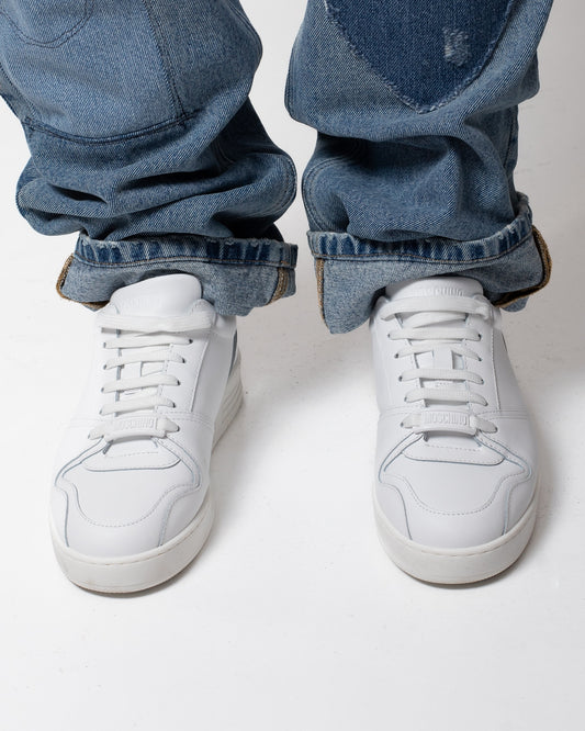 Sneakers Moschino in vera pelle classic design uomo