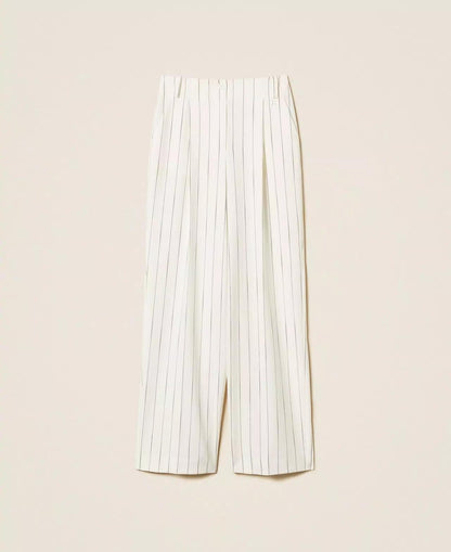 Pantalone Twinset Actitude fluido gessato donna