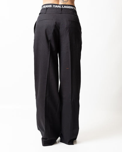 Pantalone Karl Lagerfeld Jeans straight con fascia logata donna