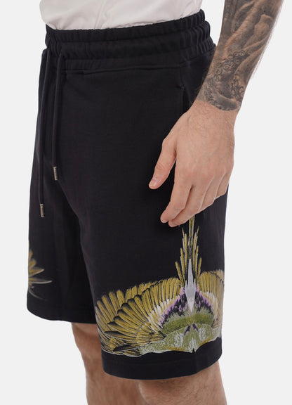 Bermuda Marcelo Burlon in felpa "Icon Wings Colorfull" uomo