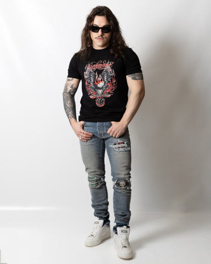T-Shirt John Richmond con stampa strass uomo