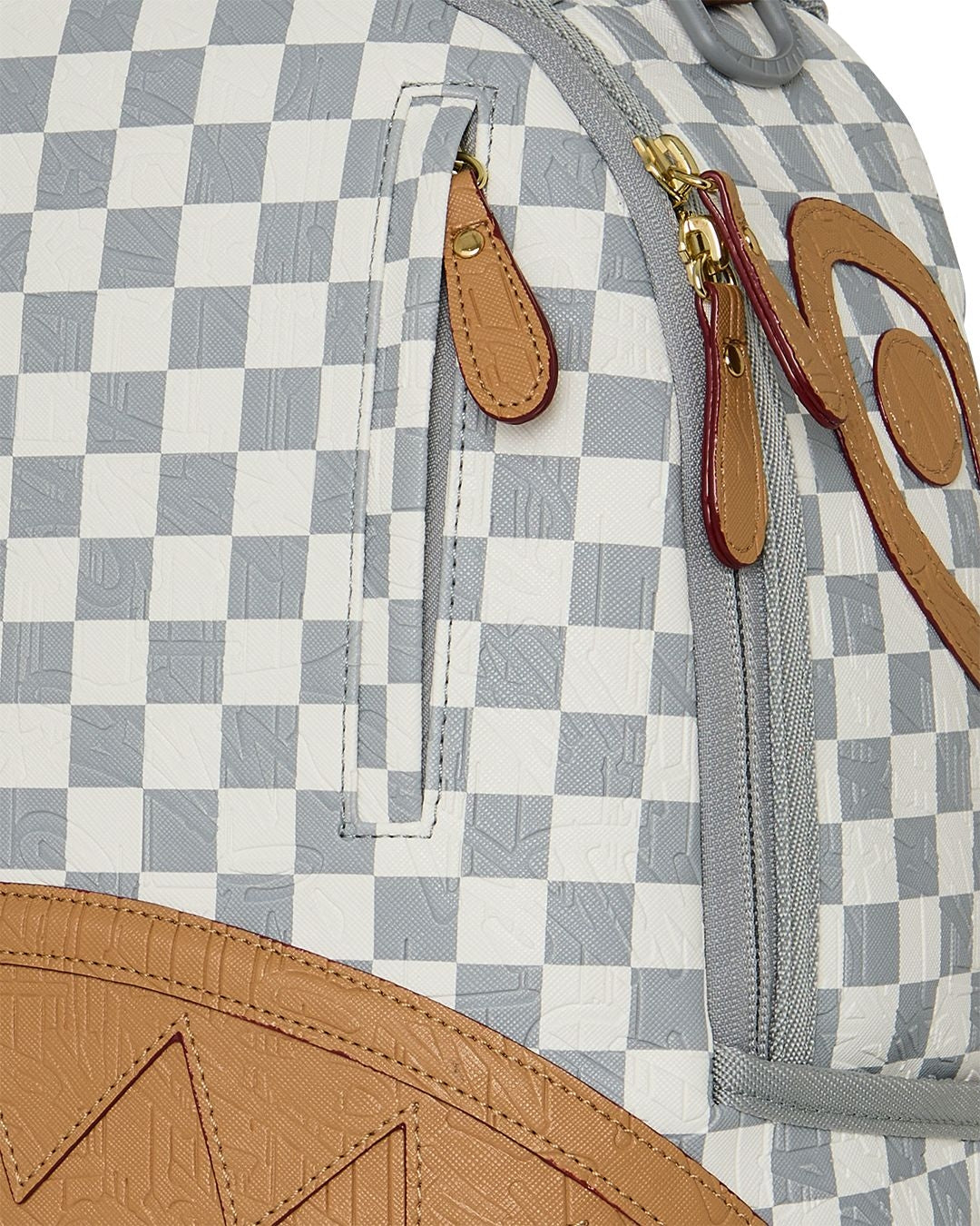 Zaino Sprayground bianco EMBOSSED CREAM CHECK BACKPACK