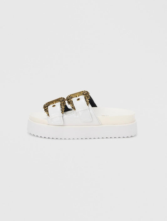 Ciabatte Versace Jeans Couture con fibbie logate donna