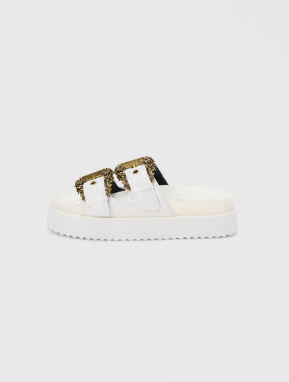 Ciabatte Versace Jeans Couture con fibbie logate donna