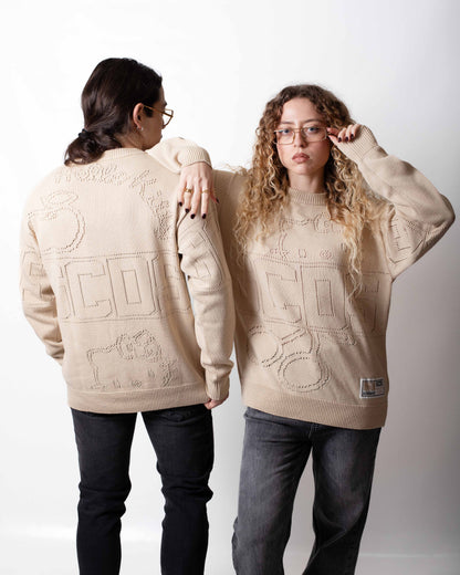 Maglia GCDS x Hello Kitty girocollo con grafiche traforate uomo