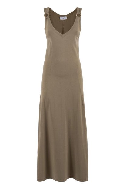 Abito lungo Nenette in maglia con dettagli in metallo donna