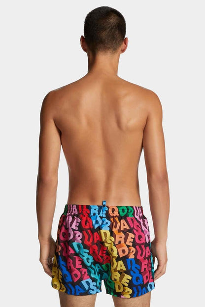 Boxer mare Dsquared2 con stampa logata uomo