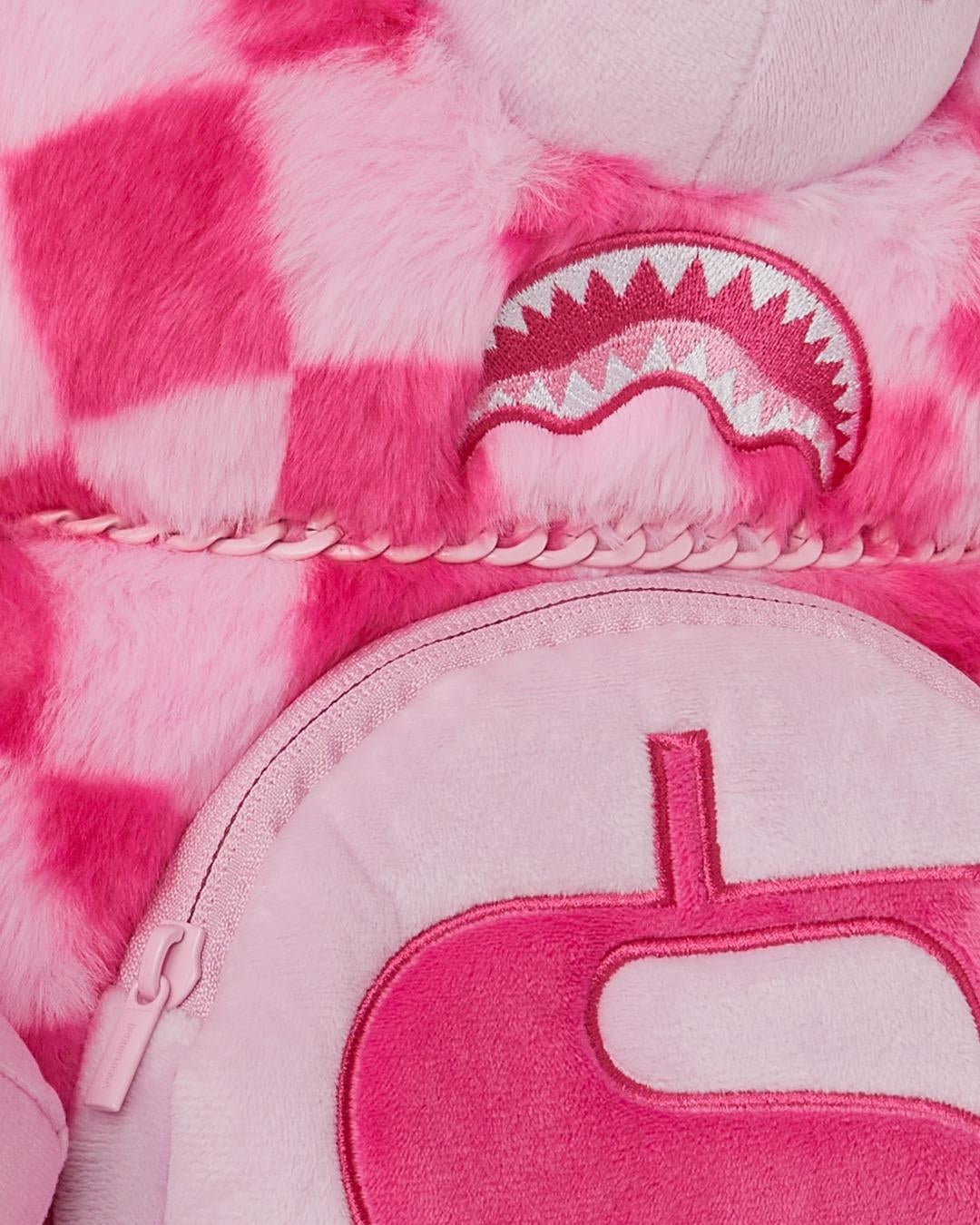 Zaino Sprayground orsetto fucsia "PINK FUR CHECK MONEYBEAR BACKPACK"