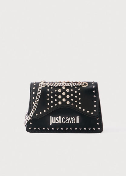 Borsa Just Cavalli con logo in argento e borchie