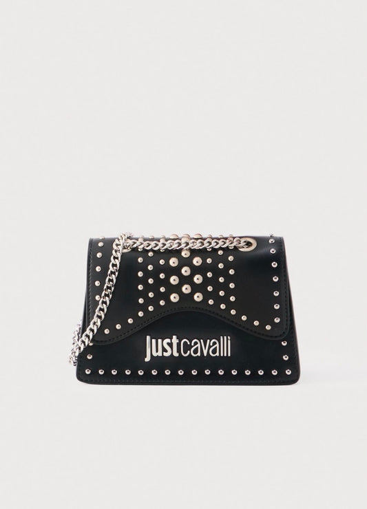 Borsa Just Cavalli con logo in argento e borchie