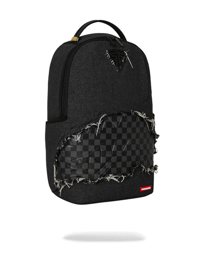 Zaino Sprayground nero BLACK DENIM TEAR SHARK BACKPACK