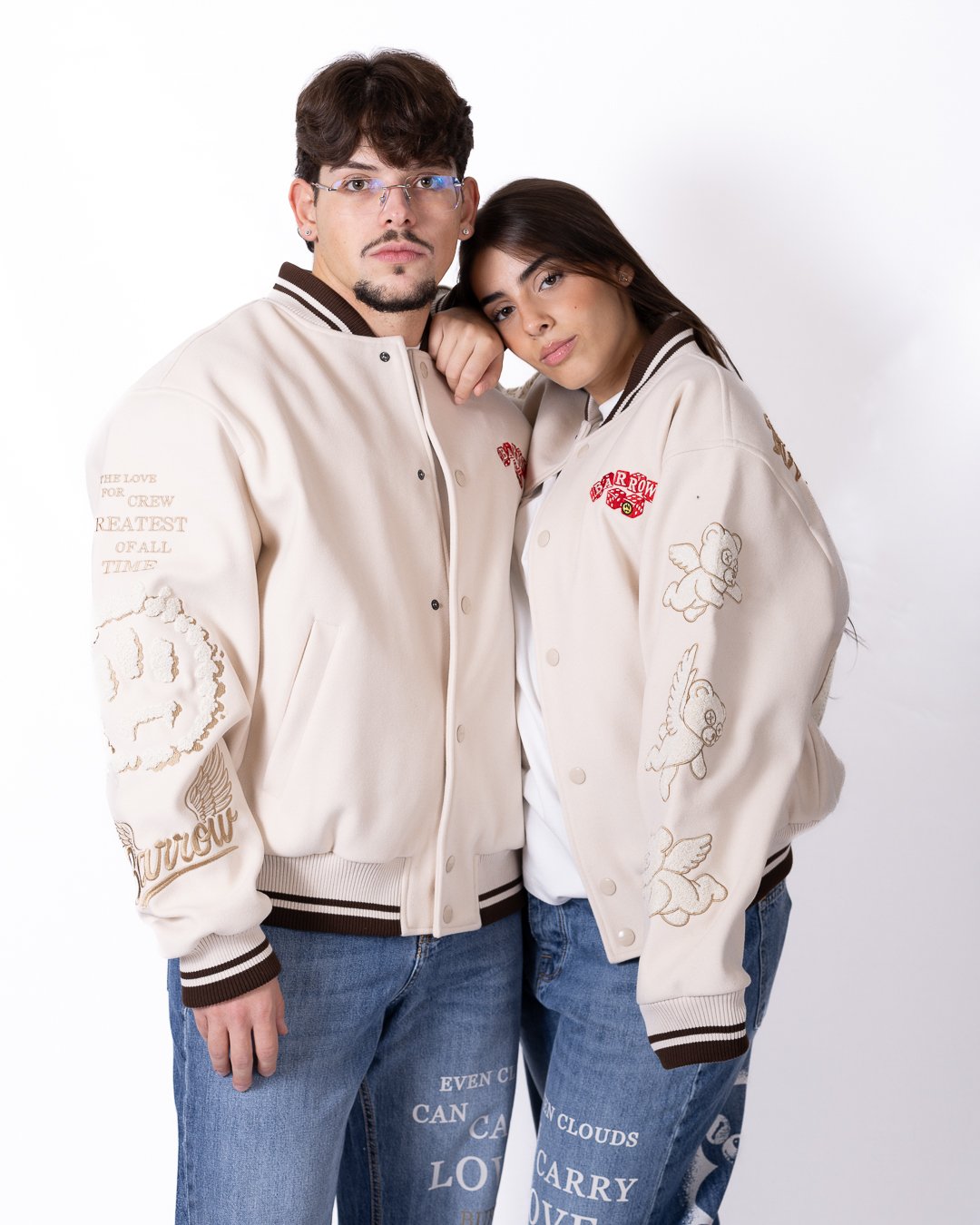 Giubbotto Barrow con maxi grafica ricamata e patch in rilievo