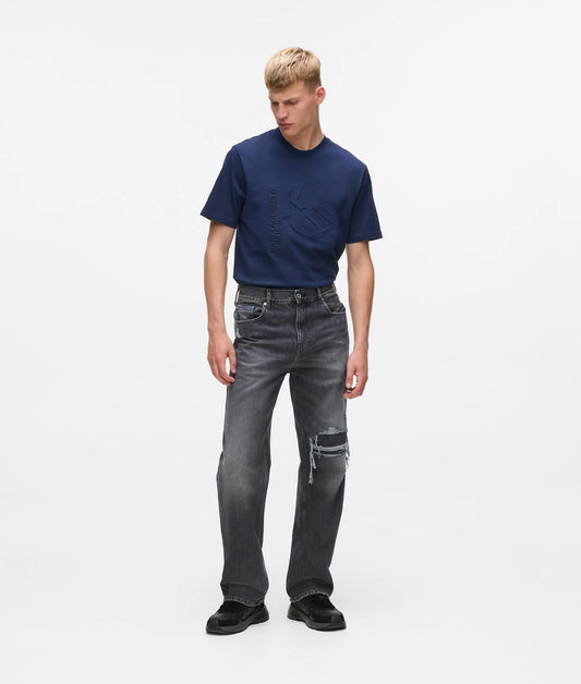 Jeans Karl Lagerfeld relaxed con strappi uomo