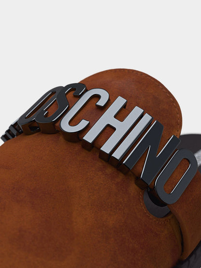Sandalo Moschino in pelle scamosciata uomo