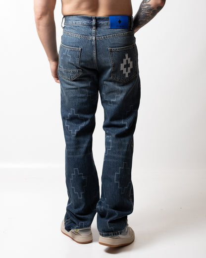 Jeans Marcelo Burlon straight "Logomania" uomo