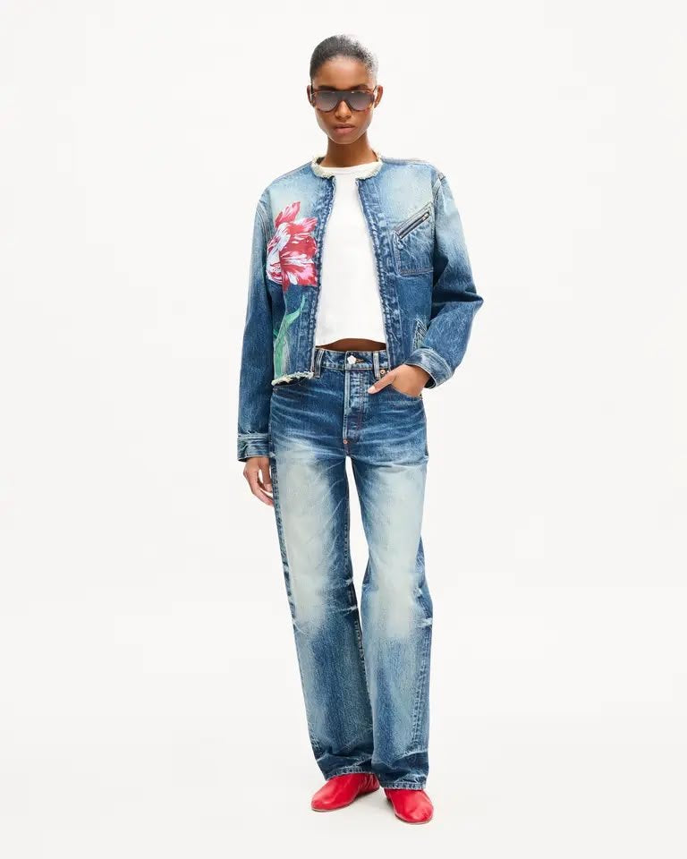 Jeans Kenzo Paris con stampa decorativa e patch logo