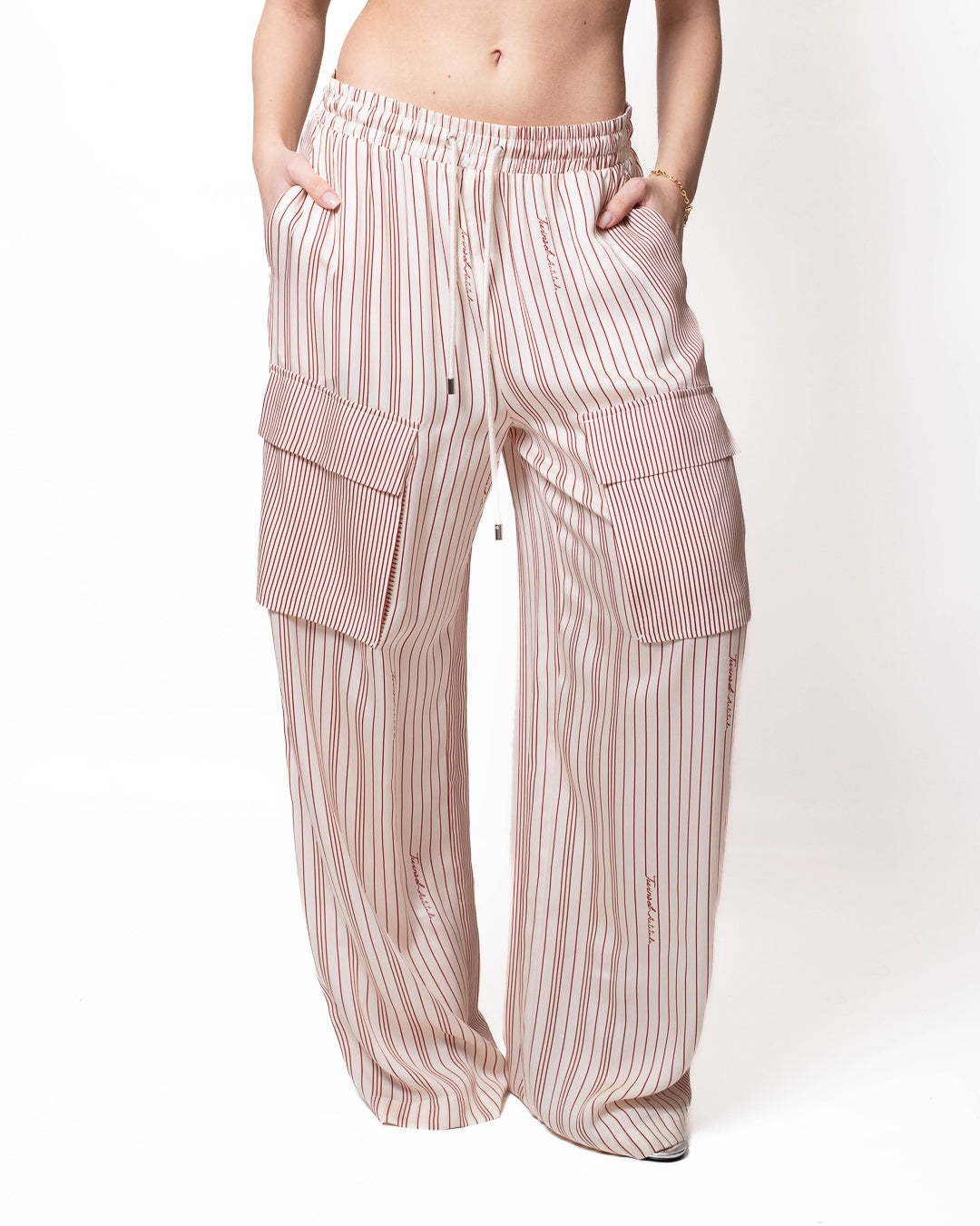 Pantalone Twinset Actitude wide leg a strisce donna