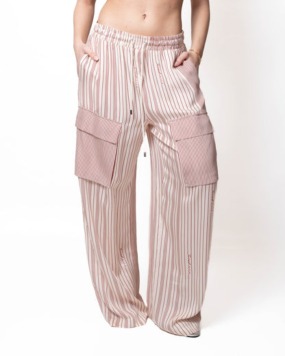 Pantalone Twinset Actitude wide leg a strisce donna