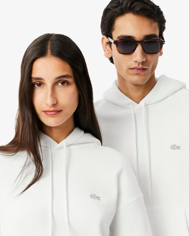 Felpa Lacoste logata con cappuccio uomo