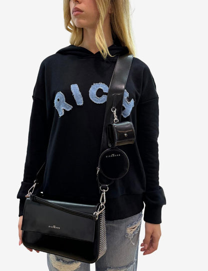 Borsa John Richmond in pelle lucida con borchie e portamonete donna