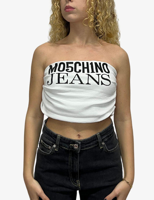 Top Moschino jeans modello crop donna