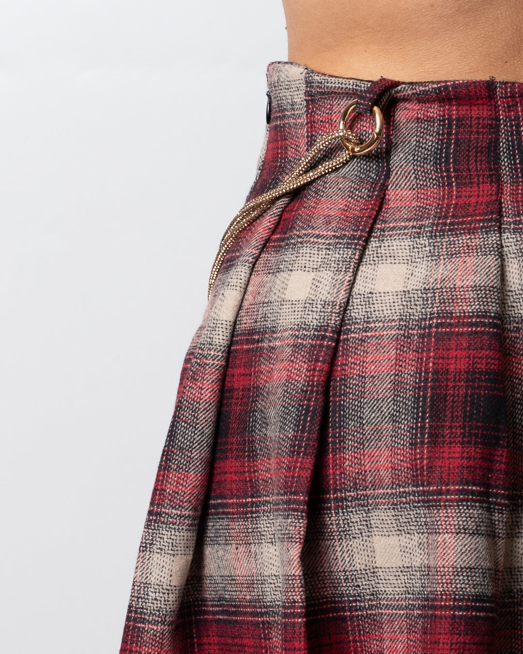 Gonna Disclaimer in flanella con corda glitterata donna