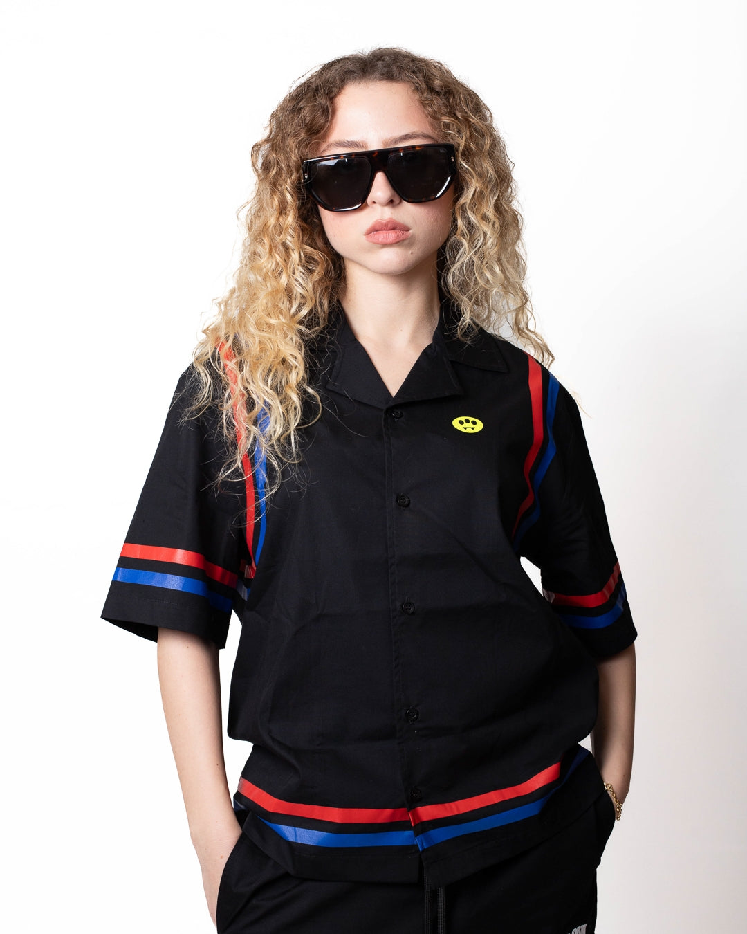 Camicia Barrow in popeline con stampe e logo