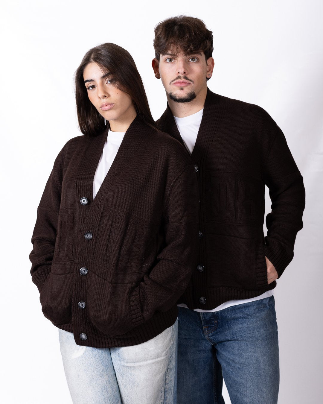 Cardigan GCDS in lana con logo jacquard