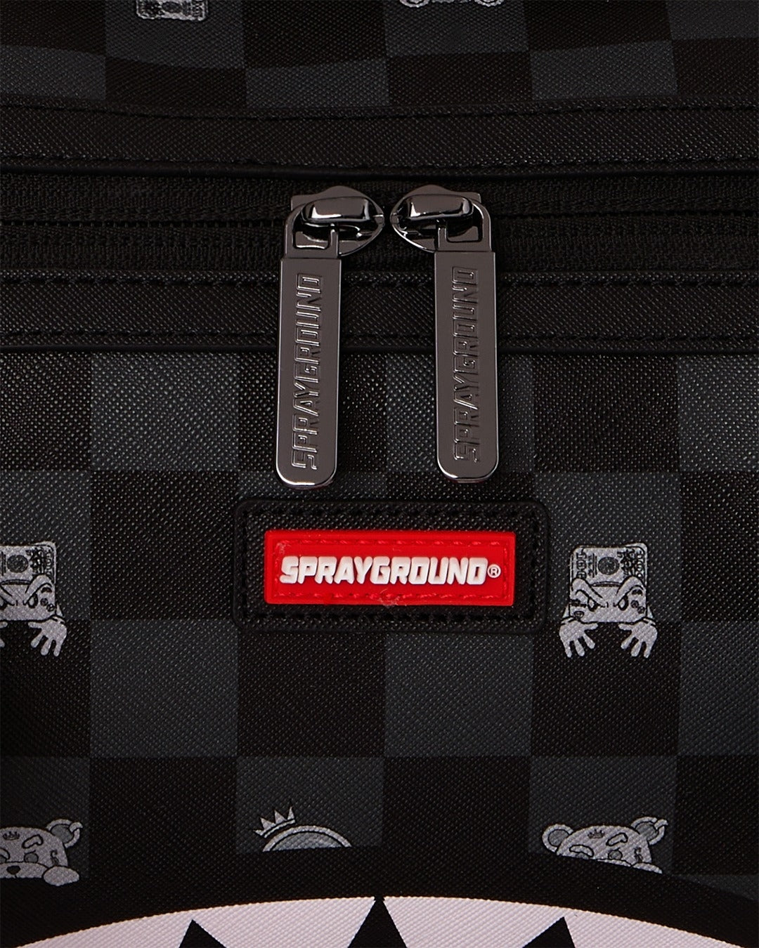 Borsa Sprayground nero GRAY PEEKING CHARACTER CHECK MINI DUFFLE