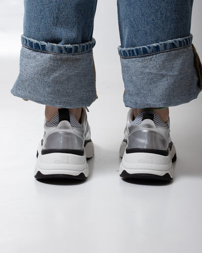 Sneakers Love Moschino in rete con dettagli lucidi donna