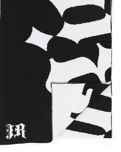 Sciarpa John Richmond in lana con logo gothic a contrasto
