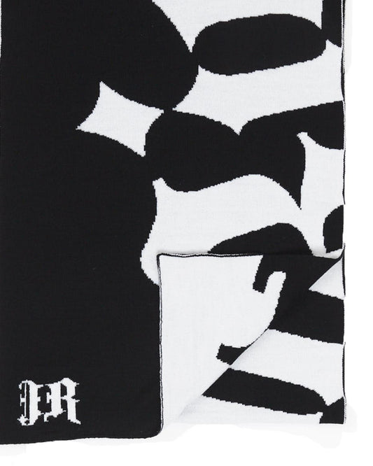 Sciarpa John Richmond in lana con logo gothic a contrasto