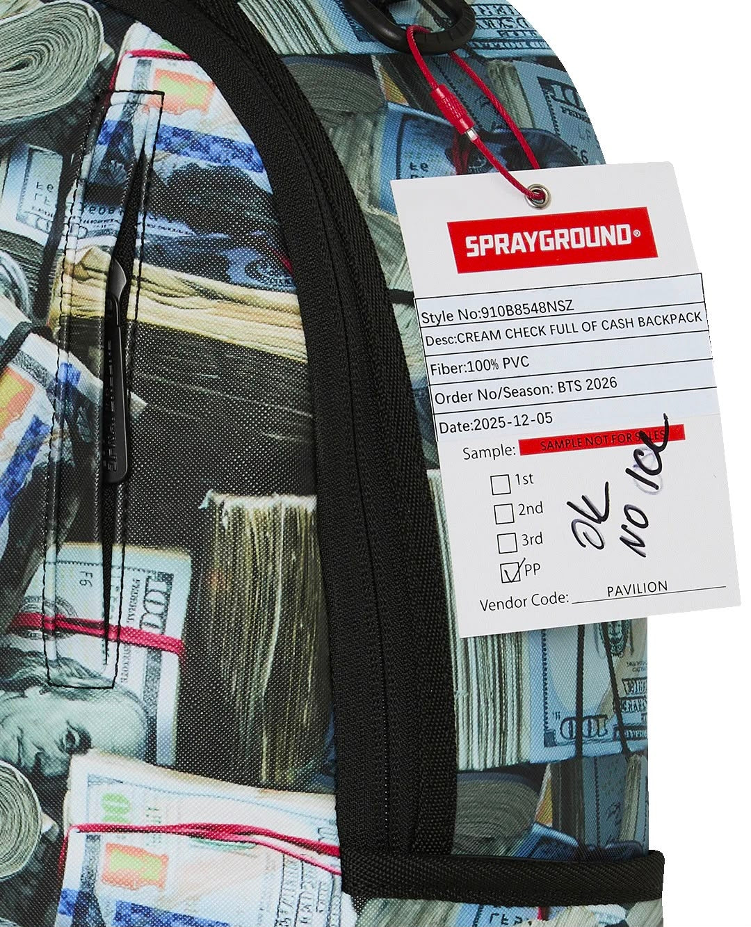 Zaino Sprayground bianco CREAM CHECK FULL OF CASH BACKPACK 