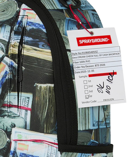 Zaino Sprayground bianco CREAM CHECK FULL OF CASH BACKPACK 