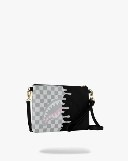 Pochette Sprayground nero CREAM CHECK UNFINISHED SHARK CROSSBODY POUCHETTE clutch con tracolla